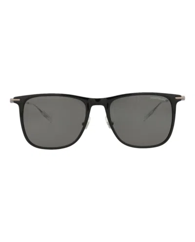 Montblanc Square-frame Injection Sunglasses In Gray