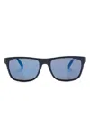 Montblanc Square-frame Mirrored Sunglasses In Blue