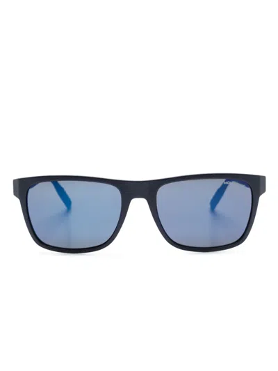 Montblanc Square-frame Mirrored Sunglasses In Black