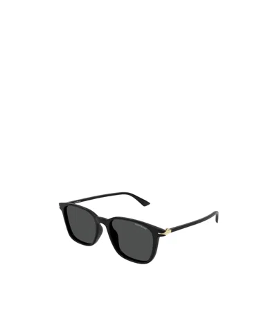 Montblanc Square-frame Sunglasses In Black
