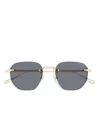 Montblanc Gold-gold-grey Metal Sunglasses In Gray