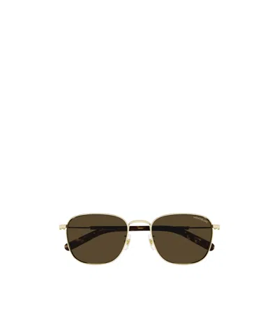 Montblanc Square-frame Sunglasses In Gold