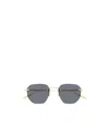 Montblanc Gold-gold-grey Metal Sunglasses In Gray