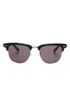 Montblanc Square-frame Sunglasses In Black