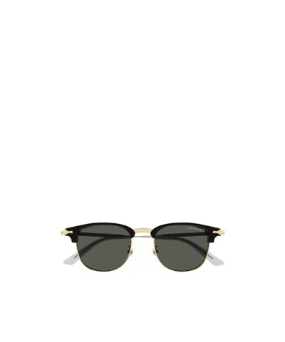 Montblanc Square-frame Sunglasses In Black