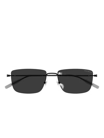 Montblanc Square-frame Sunglasses In Black