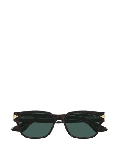 Montblanc Square-frame Sunglasses In Black