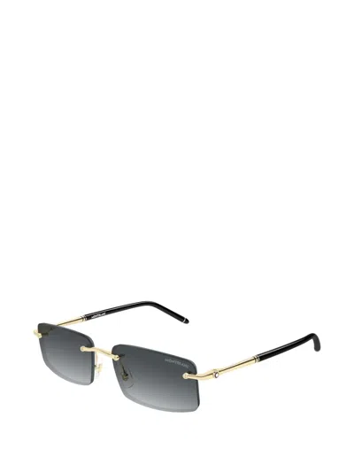 Montblanc Square-frame Sunglasses In Black