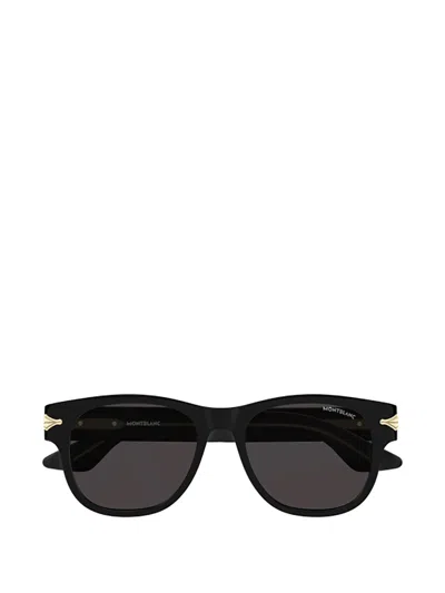 Montblanc Square-frame Sunglasses In Black
