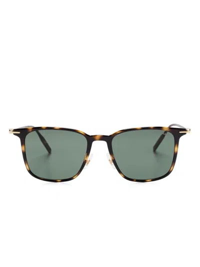Montblanc Square-frame Sunglasses In Braun