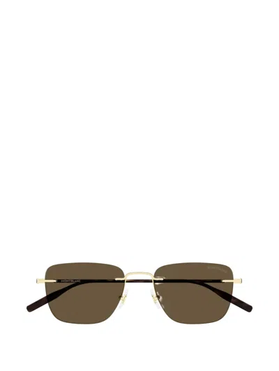 Montblanc Square-frame Sunglasses In Brown