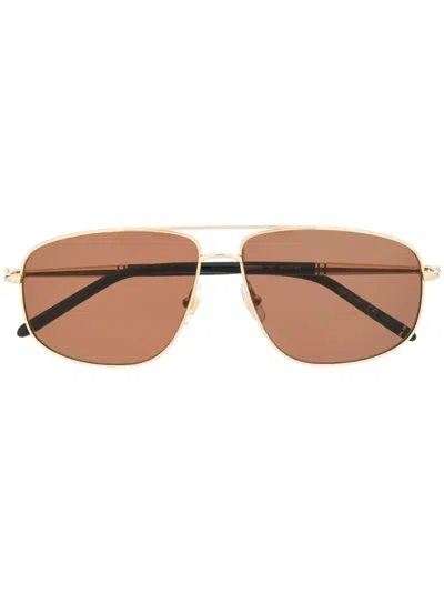 Montblanc Square-frame Sunglasses In Gold