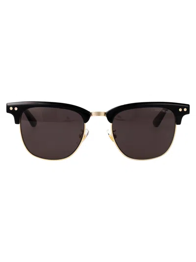 Montblanc Squared Sunglasses Mb0382 S 001 In Gold