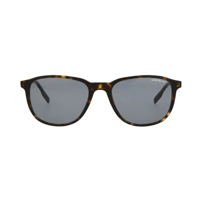 Pre-owned Montblanc Square-frame Acetate Sunglasses 'havana Havana Grey' | Brown | Men's Size Onesize