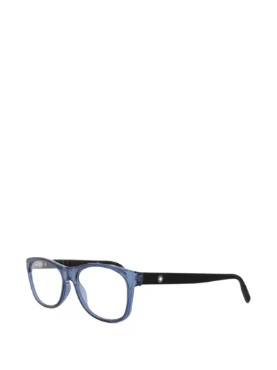 Montblanc Square-frame Glasses In Blue
