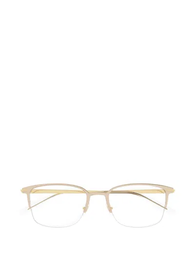 Montblanc Square-frame Half-rim Glasses In Gold