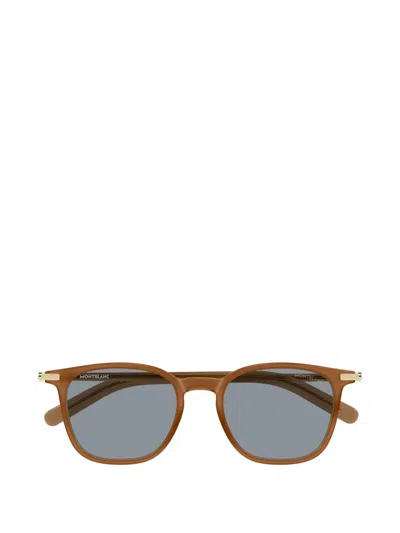 Montblanc Square-frame Sunglasses In Brown