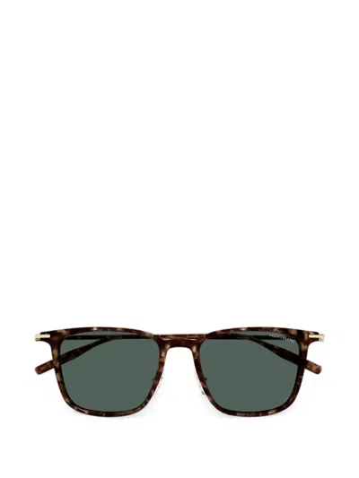 Montblanc Square-frame Sunglasses In Brown