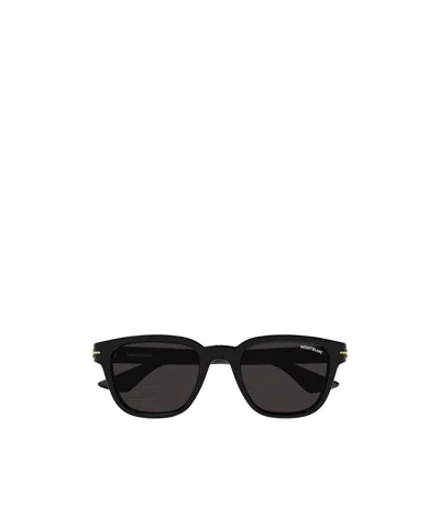 Montblanc Square.frame Sunglasses In Shiny Black