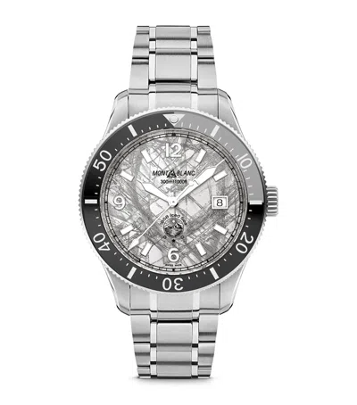 Montblanc Stainless Steel 1858 Iced Sea Automatic Date Watch In Metallic