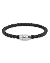 Montblanc Stainless Steel And Leather Ring Bracelet In Blue