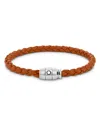 Montblanc Stainless Steel And Leather Ring Bracelet In Orange