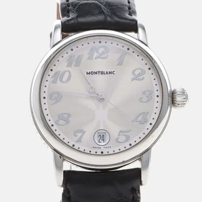 Pre-owned Montblanc Star 7042 Automatic Silver Stainless Steel Men's Wristwatch 36mm