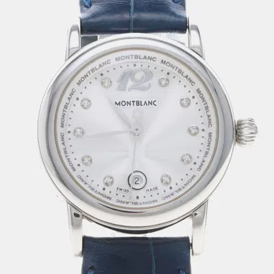 Pre-owned Montblanc Star 7079 Quartz Silver Stainless Steel Women's Wristwatch 32 Mm