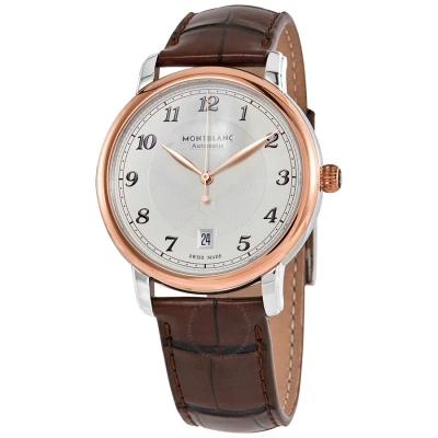 Montblanc Star Automatic Silver Dial Men's Watch 117577 In Brown / Gold / Gold Tone / Rose / Rose Gold / Rose Gold Tone / Silver