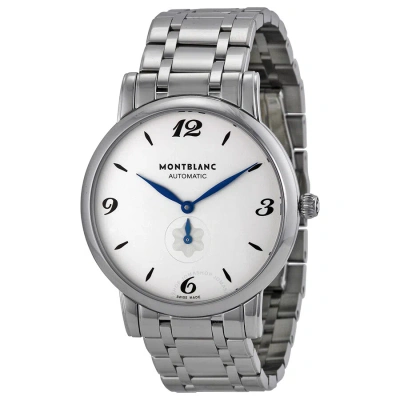 Montblanc Star Classique Automatic White Silver Dial Unisex Watch 110589 In Blue / Silver / White
