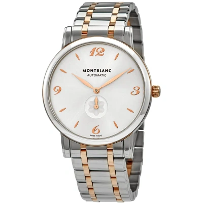Montblanc Star Classique Silver Dial Automatic Men's Steel And 18kt Rose Gold Watch 107916 In Two Tone  / Gold / Gold Tone / Rose / Rose Gold / Rose Gold Tone / Silver
