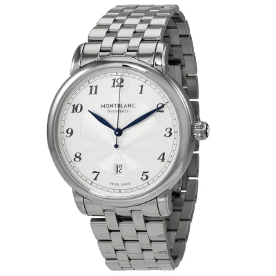 Montblanc Star Legacy  Automatic Silvery White Dial Men's Watch 117324 In Blue / Silver / White