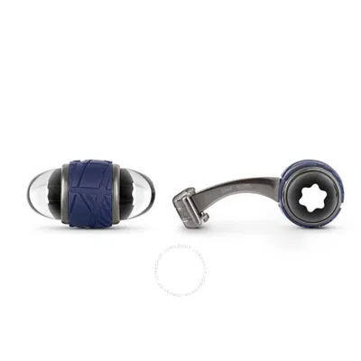 Montblanc Starwalker Cufflinks In Steel And Lacquer In Blue