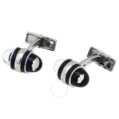 Montblanc Starwalker Steel Silver/blue Cufflink In Blue/silver Tone