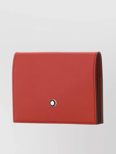 Montblanc Stitched Leather Card Holder In Brown
