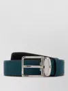 Montblanc Suede Reversible Belt Smooth Finish Design In Blue