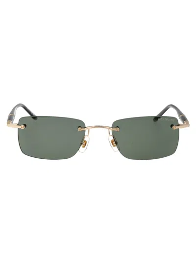 Montblanc Sunglasses In 005 Gold Grey Green