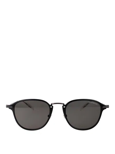 Montblanc Black-ruthenium-grey Metal Sunglasses