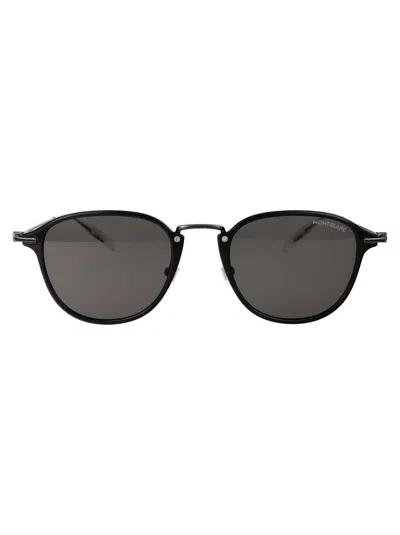 Montblanc Black-ruthenium-grey Metal Sunglasses