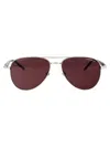Montblanc Silver Black Violet Metal Sunglasses In Burgundy