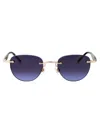 Montblanc Round Sunglasses Mb0412 S 006 In Gold