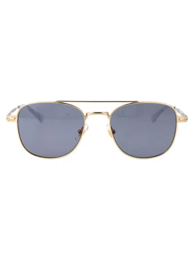 Montblanc Mb0363s Sunglasses In Gold-gold-light Blue