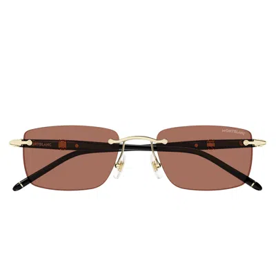 Montblanc Sunglasses Mb0344 S 007 Gold/orange Men In Multi
