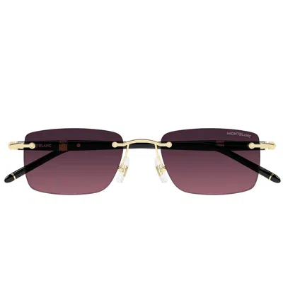 Montblanc Sunglasses Mb0344 S 009 Gold/gray Violet Men In White