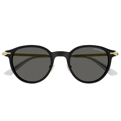 Montblanc Sunglasses Mb0362 S 001 Gold/grey Men In Black