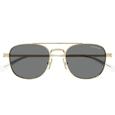Montblanc Sunglasses Mb0363 S 001 Gold/light Gray Men