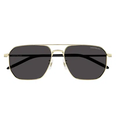 Montblanc Sunglasses Mb0367 Sa 001 Gold/black/gray For Men