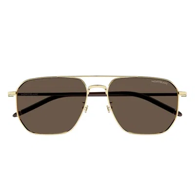 Montblanc Sunglasses Mb0367 Sa 003 Gold Brown/brown Men