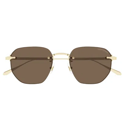 Montblanc Sunglasses Mb0405 S 002 Gold/brown Men