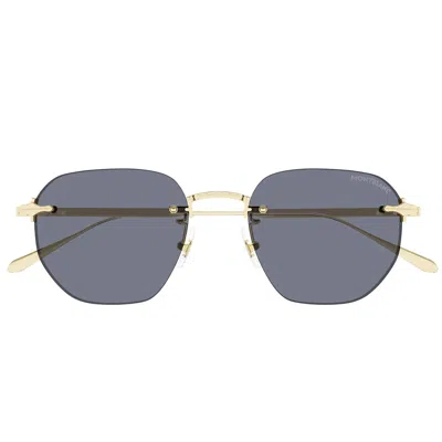 Montblanc Sunglasses Mb0405 S 003 Gold/grey Men In Red